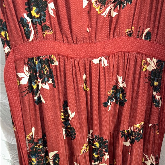 Free People “ All I got “ Rust Floral Maxi Dress size 10 worn once. - Picture 8 of 11